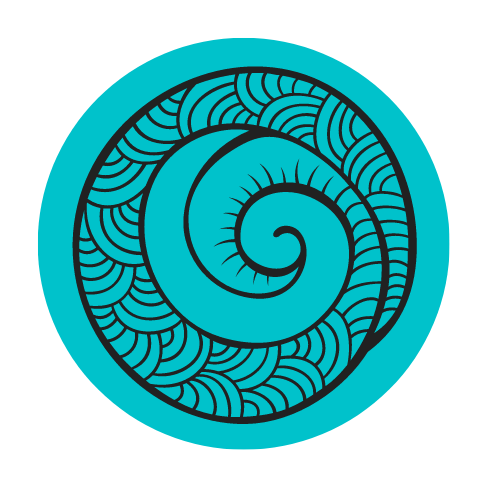 jade colored organic spiral